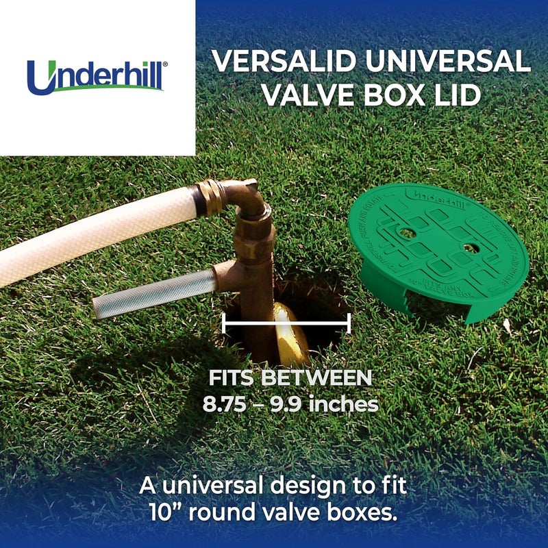 Underhill Sprinkler Valve Round Box Lid, VersaLid 10 Inch Universal Cover for Automatic Irrigation System, Green, VL-10 - Image 2
